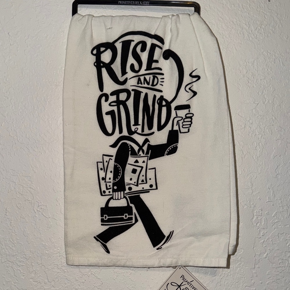 Primitives by Kathy LOL Towel Rise and Grind NWT New